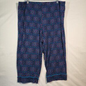 Secret Treasures Woman's Pajama Pants Size 2X Blue w/geometric floral pattern